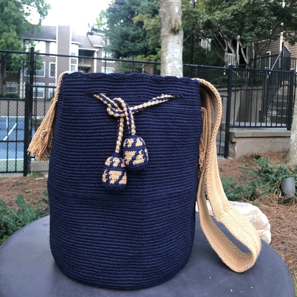 Wayuu Tribe Handbags - Authentic Wayuu Bag/ Handmade Bags/Dark blue/ Women’s bags/ Size M